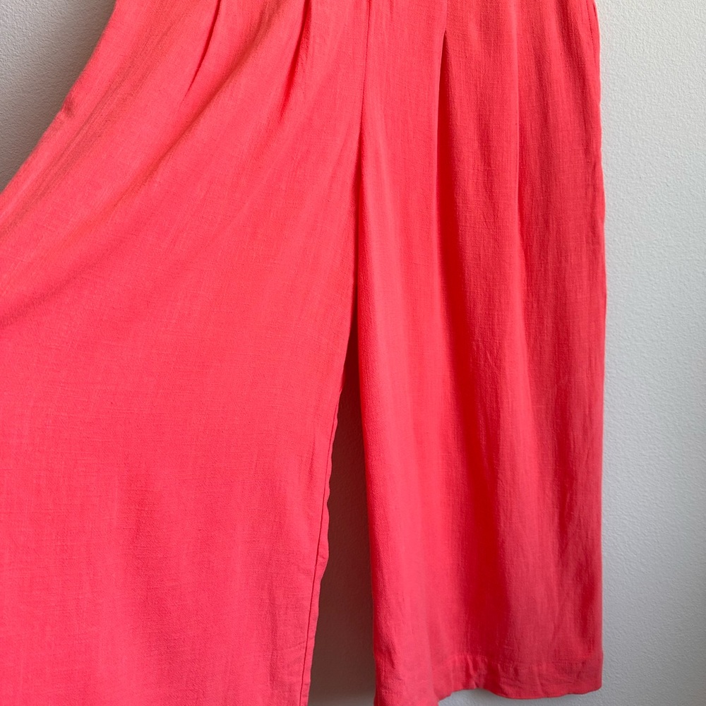 Peach wide legged linen pants